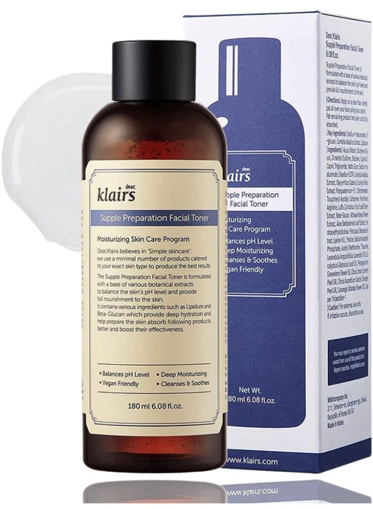 Klairs Dehydrated & Sensitive Skin – Klairs Supple Preparation Facial Toner | Hydrating, pH-Balancing & Soothing Toner - Image 1